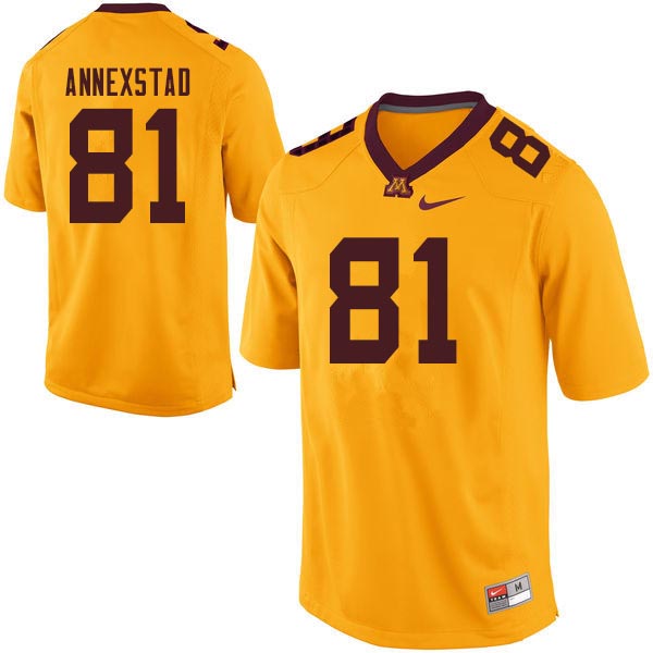 Men #81 Brock Annexstad Minnesota Golden Gophers College Football Jerseys Sale-Gold